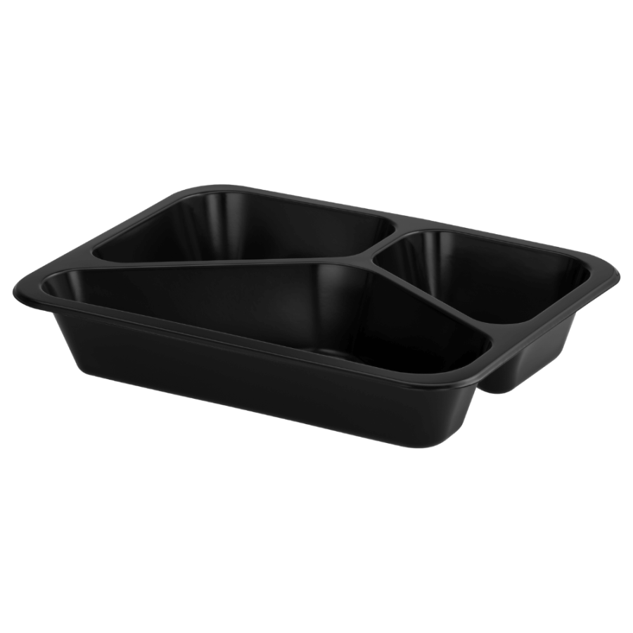 Pojemnik czarny T-3 do zgrzewu 227 x 178 x 40 mm - PREMIUM, PP - 50 szt.