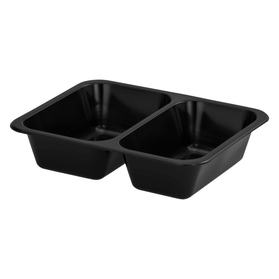 Pojemnik czarny T-2 do zgrzewu 227 x 178 x 50 mm - PREMIUM, PP - 50 szt.