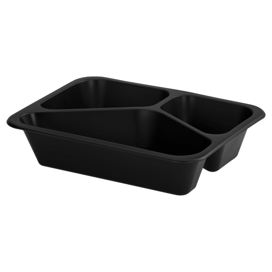 Pojemnik czarny T-3 do zgrzewu 227 x 178 x 50 mm - PREMIUM, PP - 50 szt.