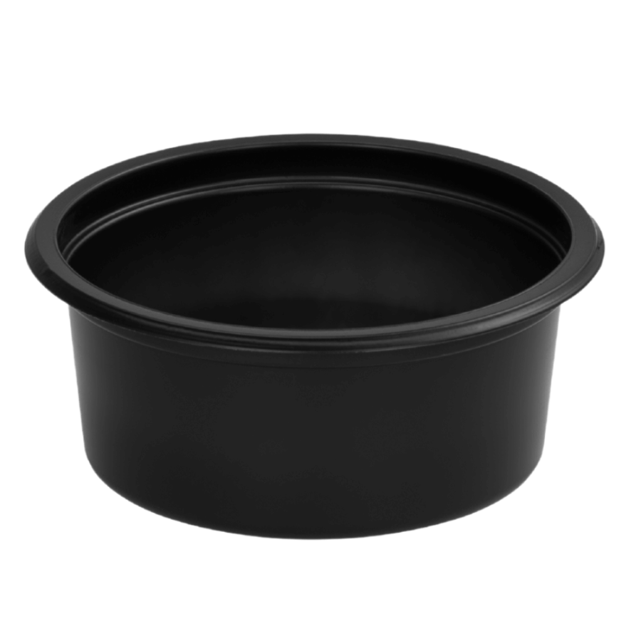 Pojemnik do sosów 50 ml czarny, fi 66 mm, wysokość 27 mm, PP - 100 szt.