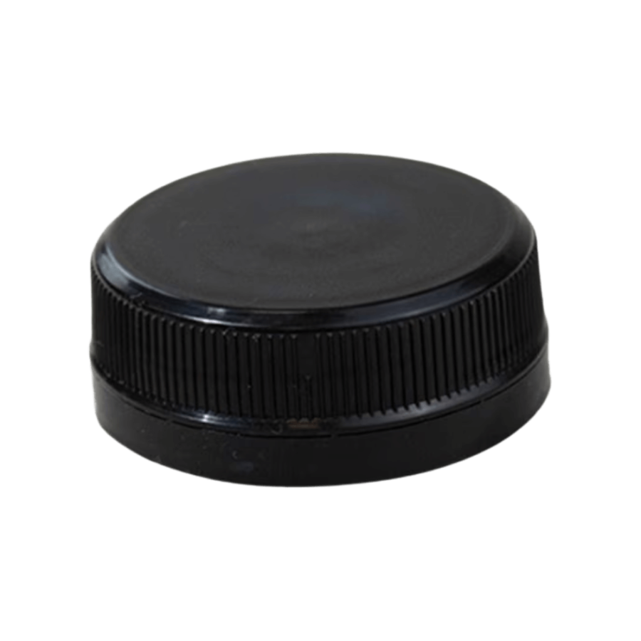 Zakrętka przytwierdzana fi 38 mm czarna do butelki rPET - 100 szt.