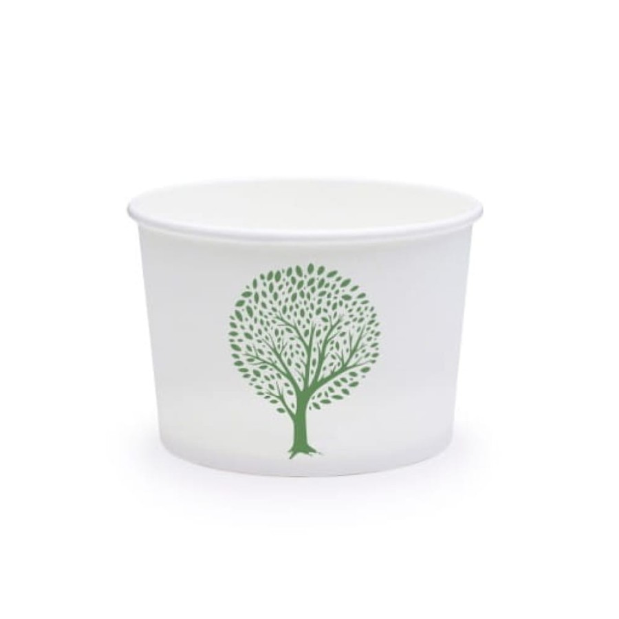 Pojemnik papierowy na zupy i deserki Green Tree 235 ml fi 90 mm - 50 sztuk