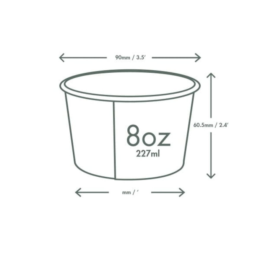 Pojemnik papierowy na zupy i deserki Green Tree 235 ml fi 90 mm - 50 sztuk