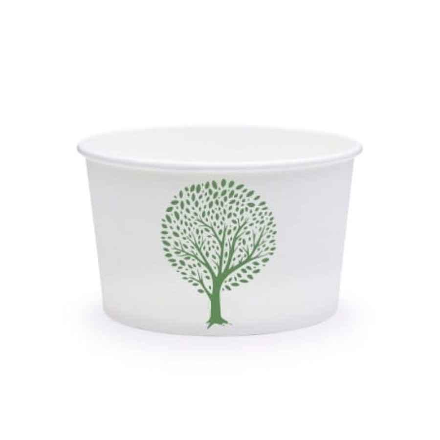 Pojemnik papierowy na zupy i deserki Green Tree 356 ml fi 115 mm - 25 sztuk