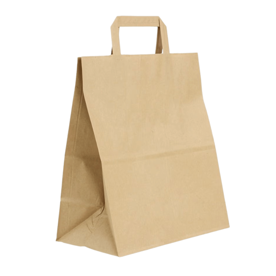 Torba papierowa z uchem kraft 25 x 14 x 30 cm - 50 szt.