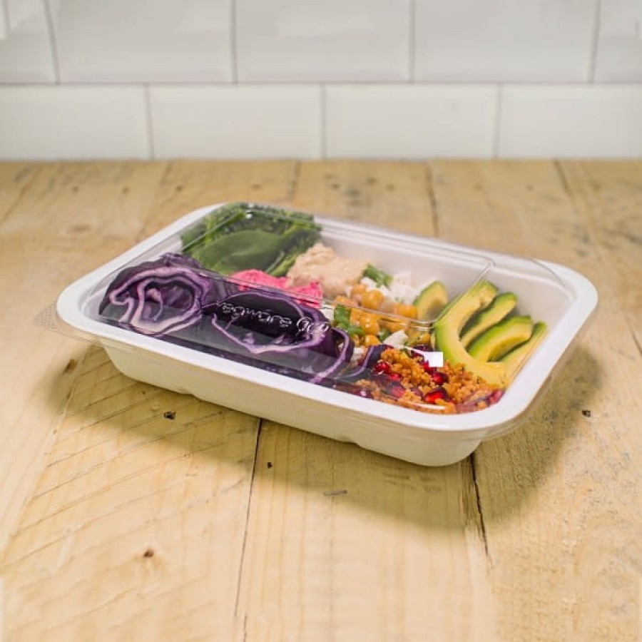 Pojemnik z trzciny cukrowej 1200 ml, 25 cm x 18 cm x 4,3 cm - 50 sztuk