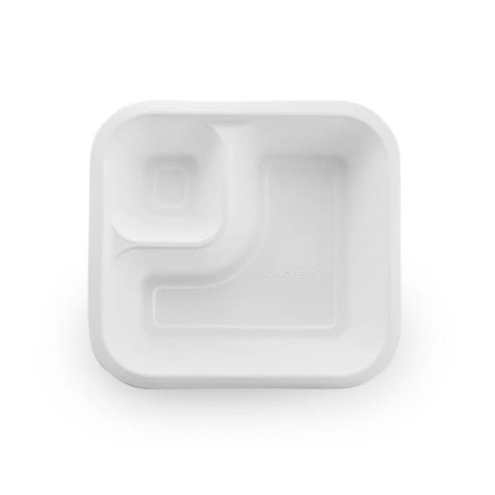 Pojemnik z trzciny cukrowej dwudzielny 550 ml, 19,5 cm x 18 cm x 4 cm - 50 sztuk