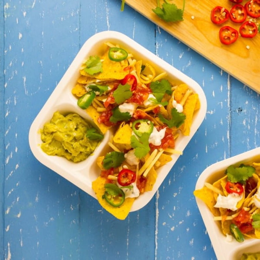 Pojemnik z trzciny cukrowej dwudzielny 550 ml, 19,5 cm x 18 cm x 4 cm - 50 sztuk