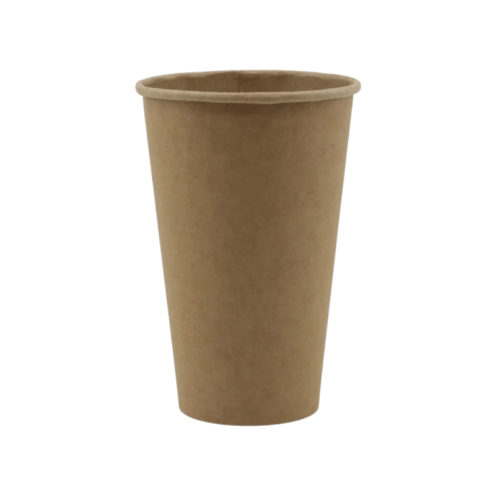 Kubek papierowy jednowarstwowy, kraft, fi 90 mm, 400 ml - 50 sztuk
