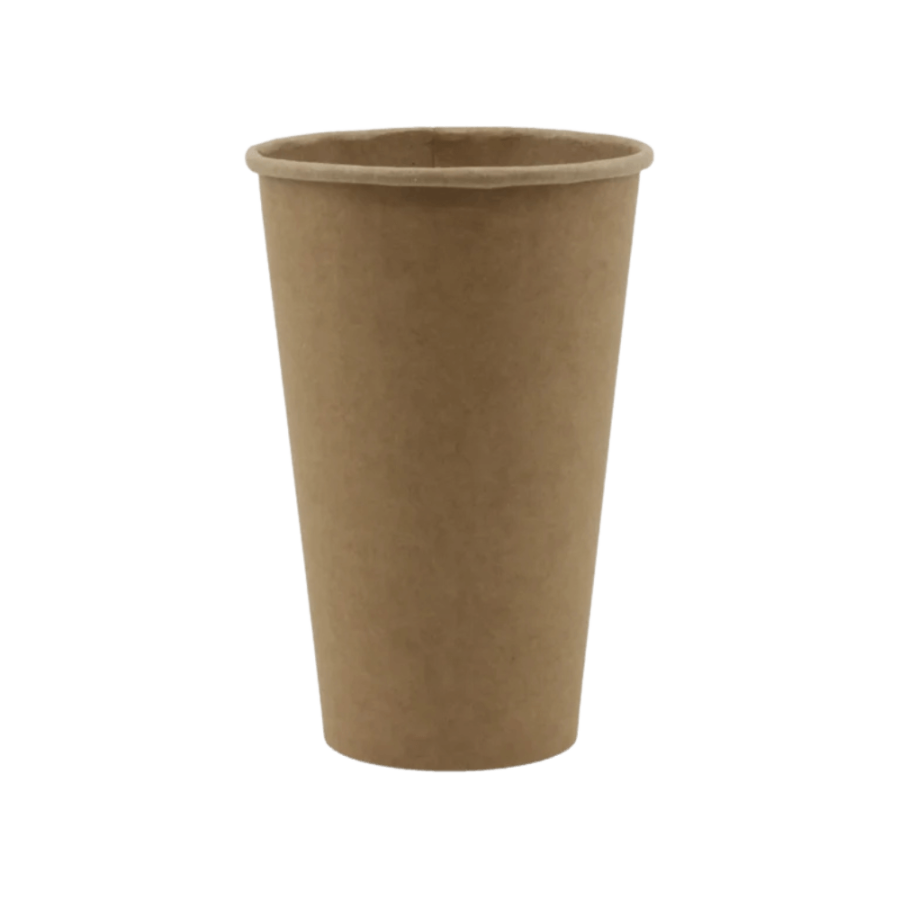 Kubek papierowy jednowarstwowy, kraft, fi 90 mm, 400 ml - 50 sztuk
