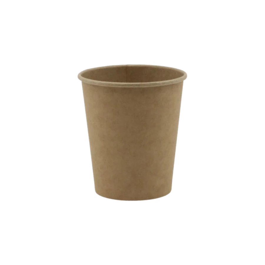 Kubek papierowy jednowarstwowy, kraft, fi 79 mm, 250 ml - 100 sztuk