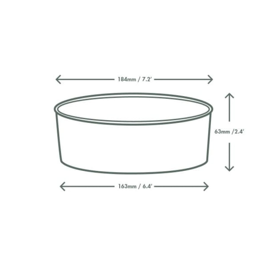 Miska papierowa biała z PLA 1000 ml fi 185 mm - 50 sztuk