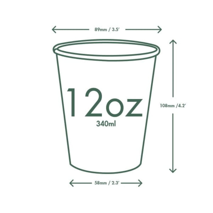 Kubek papierowy jednowarstwowy kraft 340 ml fi 89 mm - 50 sztuk