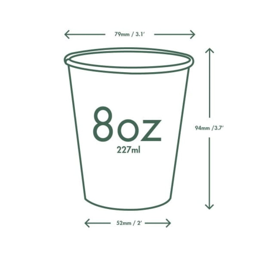 Kubek papierowy jednowarstwowy kraft 220 ml fi 79 mm - 50 sztuk