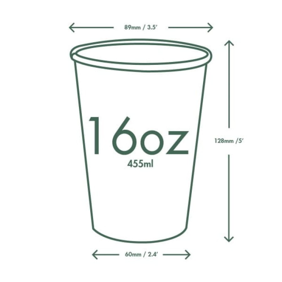 Kubek papierowy biały jednowarstwowy 450 ml fi 89 mm - 50 sztuk