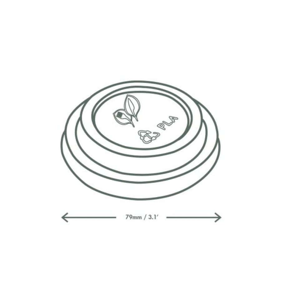 Pokrywka do kubka z otworem fi 79 mm czarna C-PLA - 50 sztuk