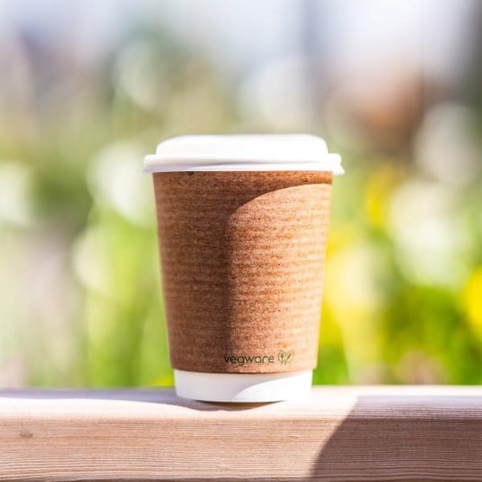 Pokrywka do kubka z otworem fi 89 mm C-PLA - 50 sztuk