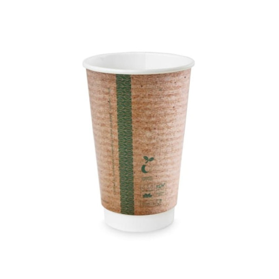 Kubek papierowy dwuwarstwowy kraft 450 ml fi 89 mm - 20 sztuk