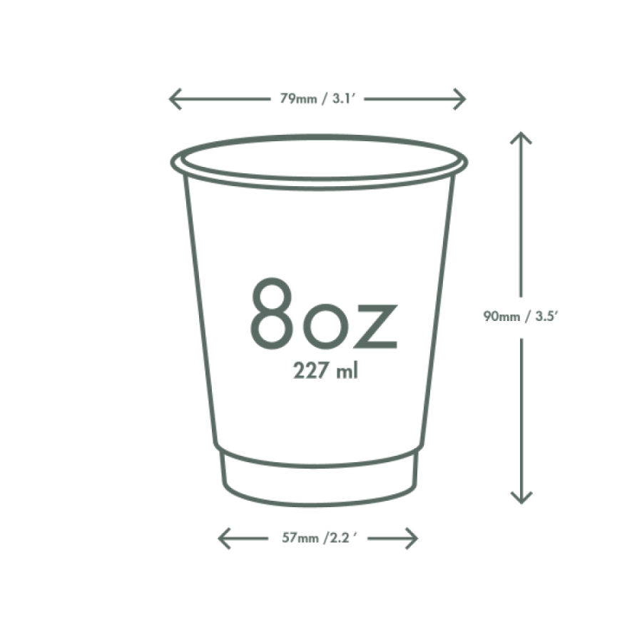 Kubek papierowy dwuwarstwowy kraft 220 ml fi 79 mm - 25 sztuk