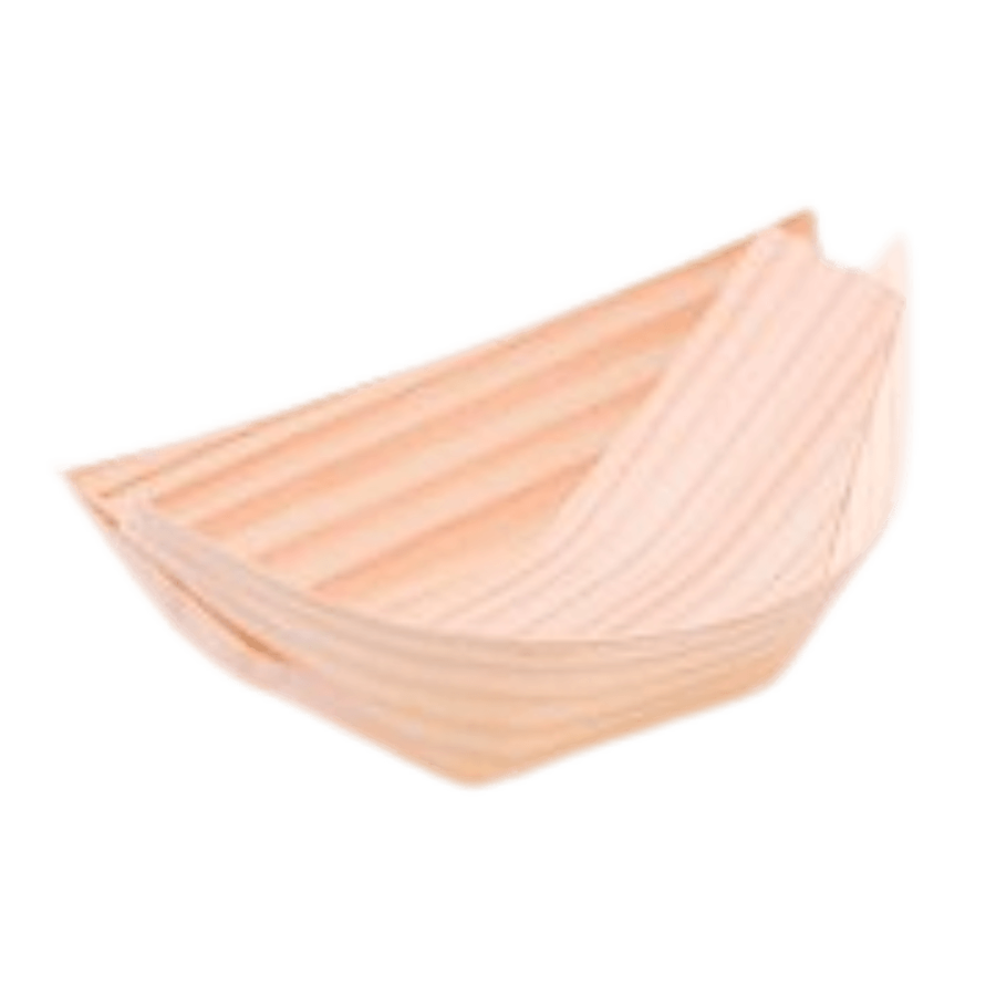 Miseczki drewniane łódka 8 x 5,5 x 2,5 cm fingerfood - 100 szt.