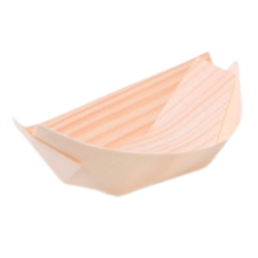 Miseczki drewniane łódka 9 x 6 x 2,5 cm fingerfood - 100 szt.