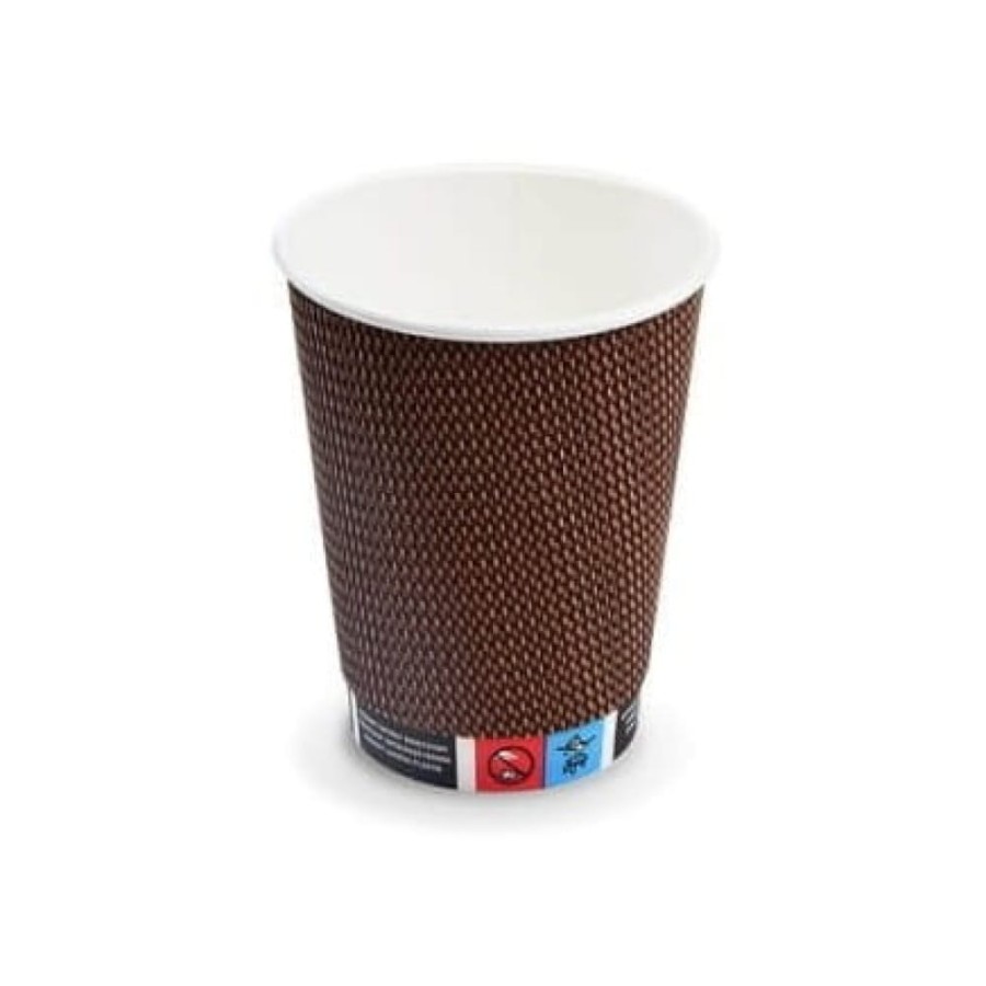 Kubek papierowy Premium karbowany 420 ml fi 90 mm - 25 sztuk