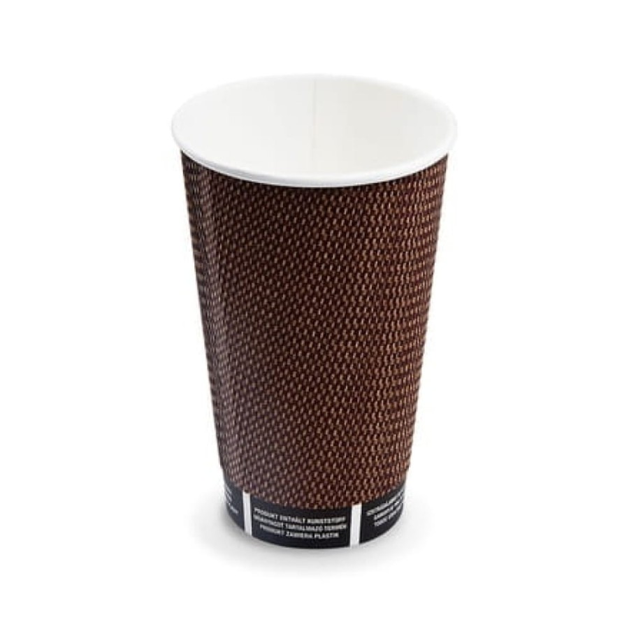 Kubek papierowy Premium karbowany 510 ml fi 90 mm - 25 sztuk
