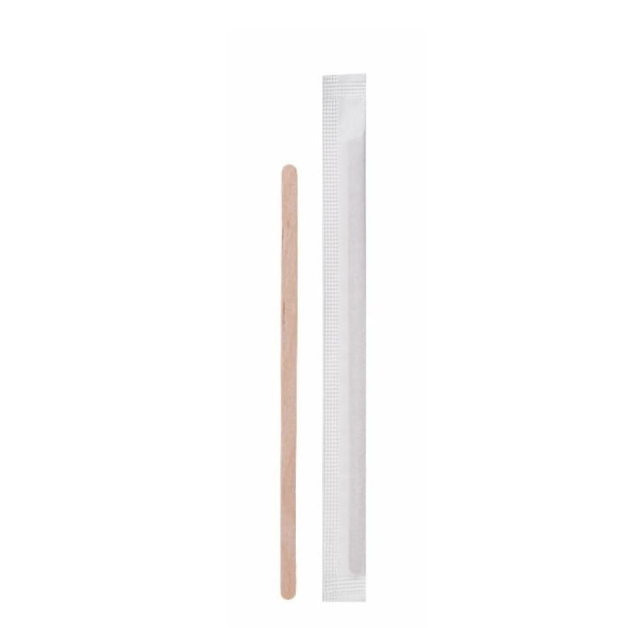 Drewniane mieszadełka pakowane pojedynczo 14 cm - 1000 sztuk