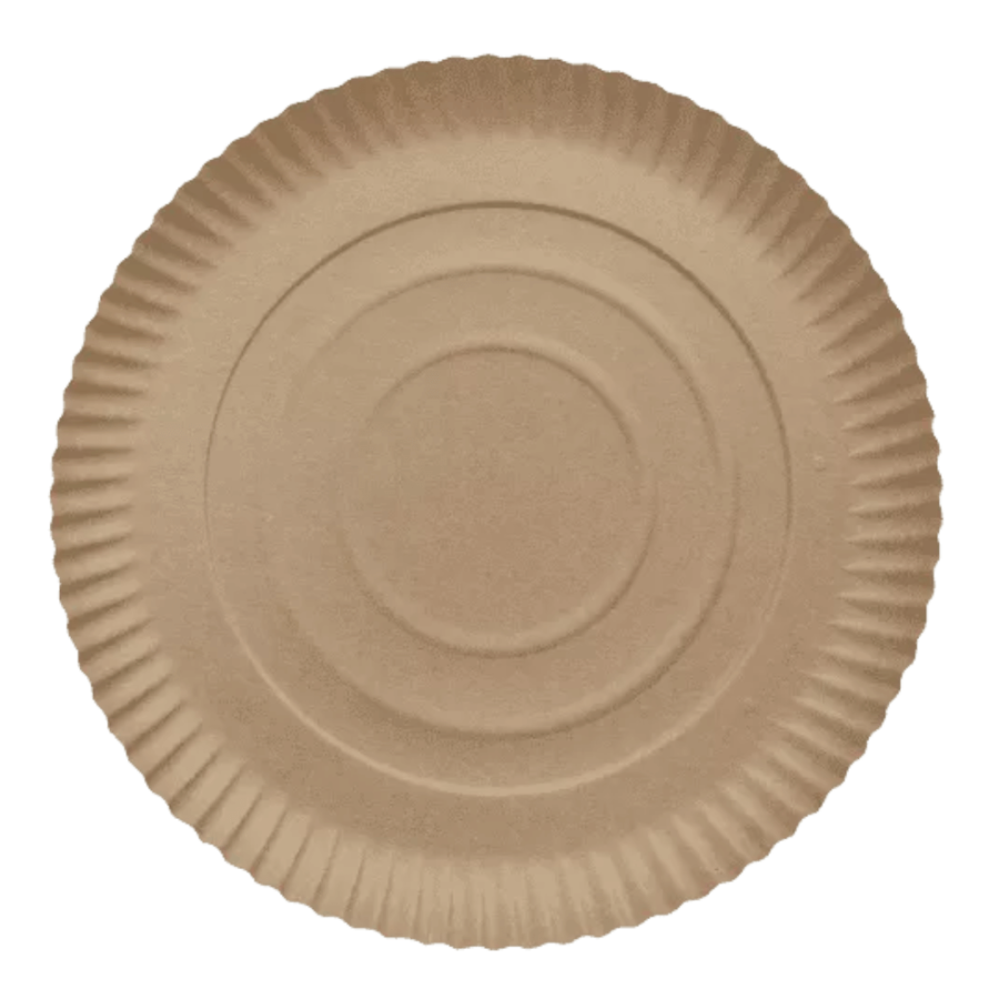 Talerz papierowy KRAFT brązowy okrągły tłuszczoodporny (z biobarierą), średnica 28 cm - 40 szt.