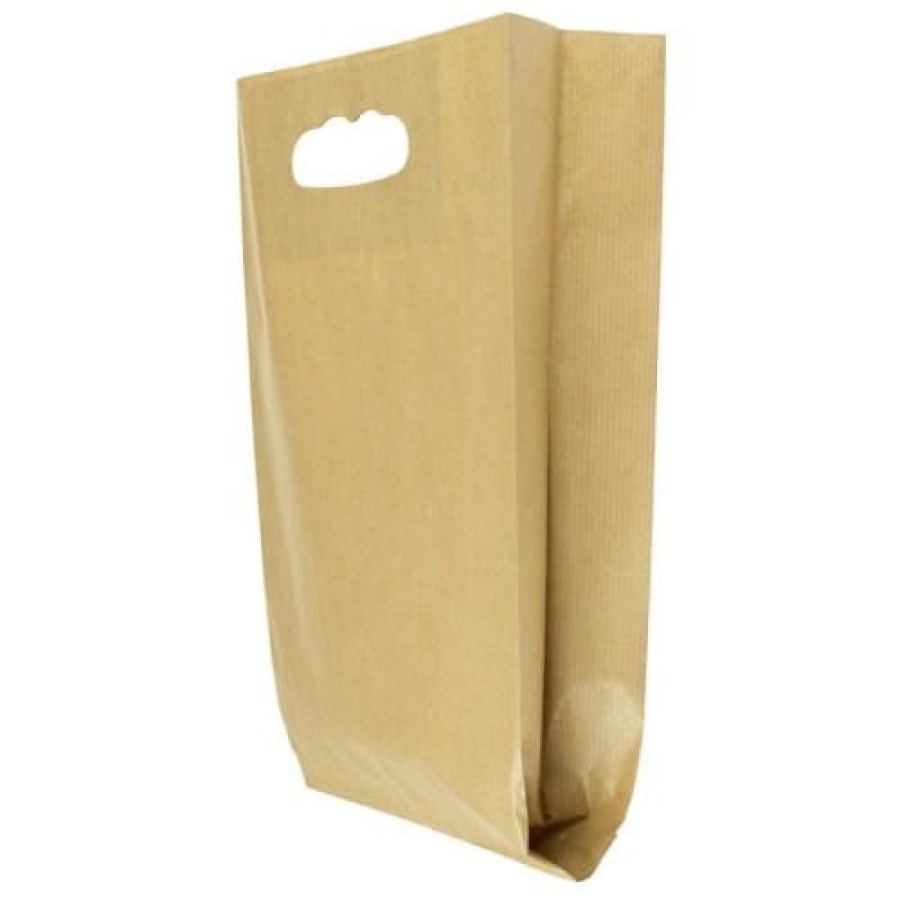 Torebka fałdowa zakupowa kraft 26 cm x 8 cm x 40,5 cm - 500 sztuk