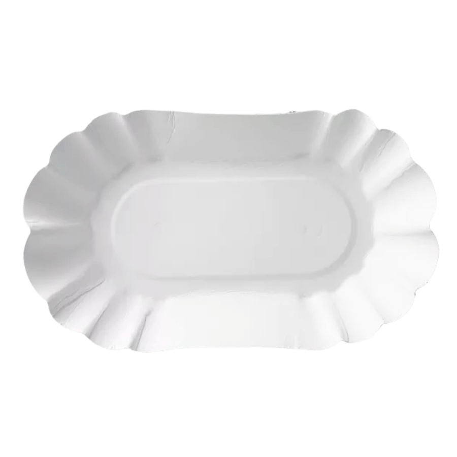 Tacka papierowa owalna biała głęboka, 10 x 17 x 3 cm - 250 szt.
