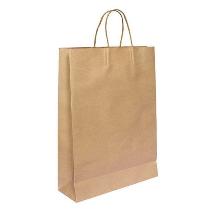 Torba papierowa z uchwytem skrętnym kraft 25 cm x 11 cm x 30 cm - 200 sztuk