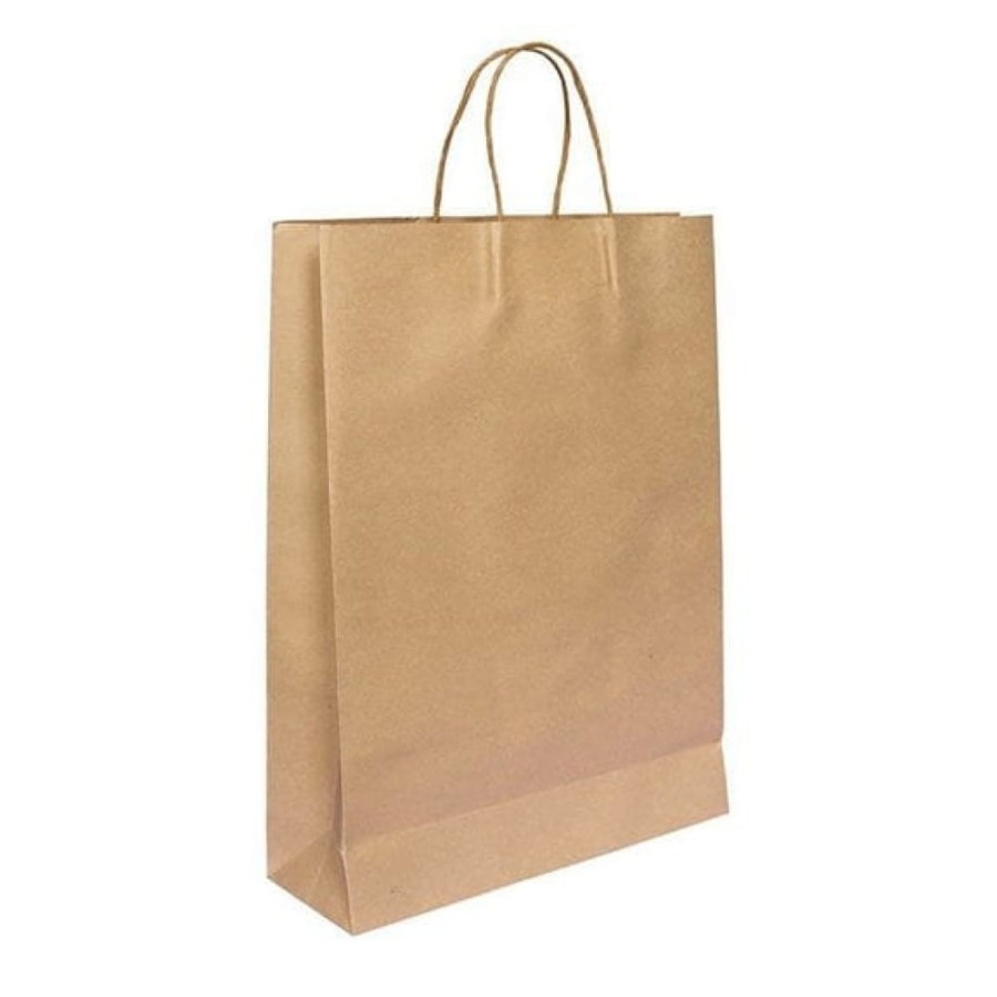 Torba papierowa z uchwytem skrętnym kraft 32 cm x 17 cm x 38 cm - 200 sztuk