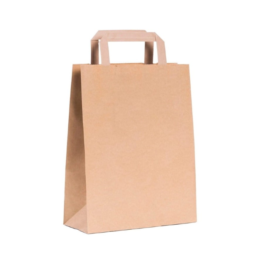 Torba papierowa z uchwytem płaskim kraft 31 cm x 12 cm x 40 cm - 250 sztuk