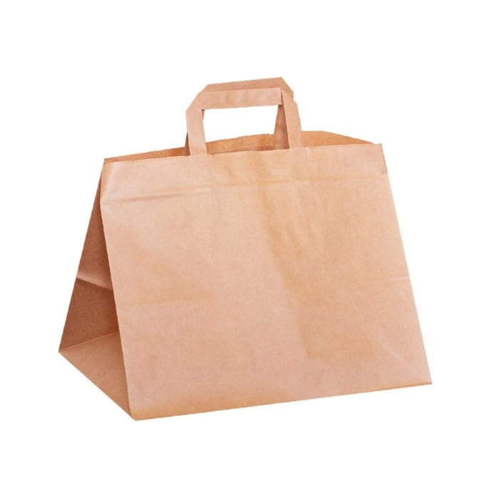 Torba papierowa z uchwytem płaskim kraft 32 cm x 22 cm x 25 cm