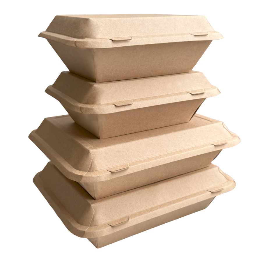 Opakowanie papierowe zamykane 600 ml kraft 16 cm x 11 cm x 6 cm - 20 sztuk