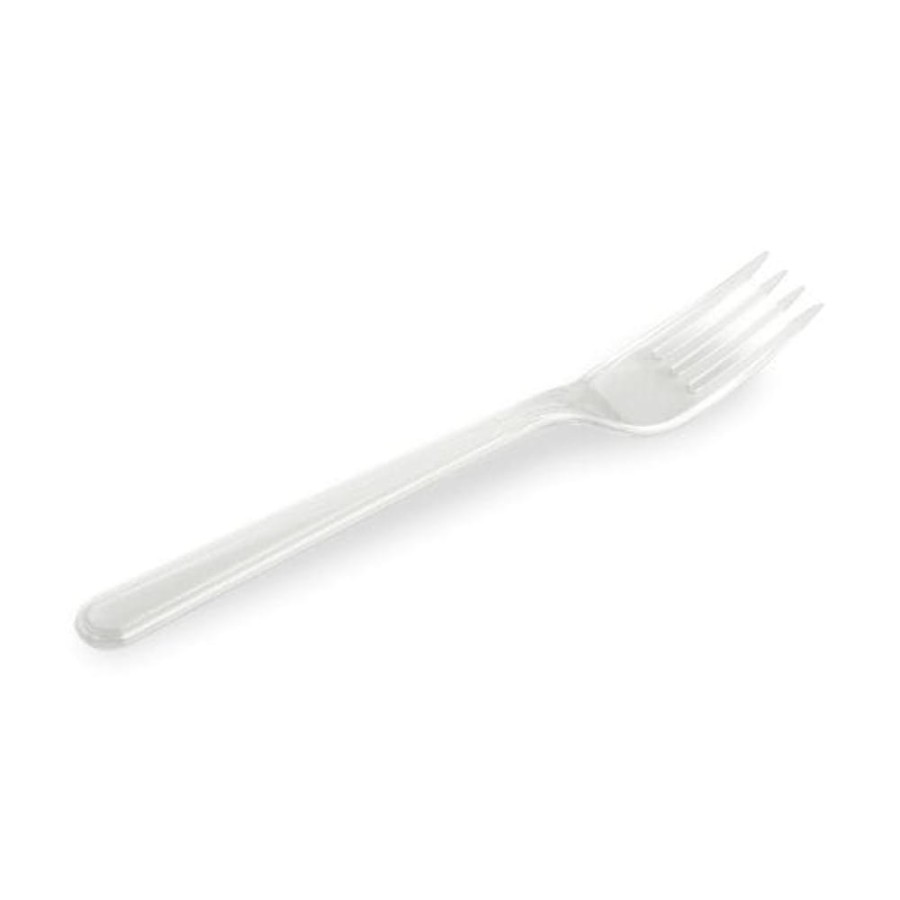 Zestaw widelec i nóż wielokrotnego użytku transparentne + serwetka Superior - 250 sztuk
