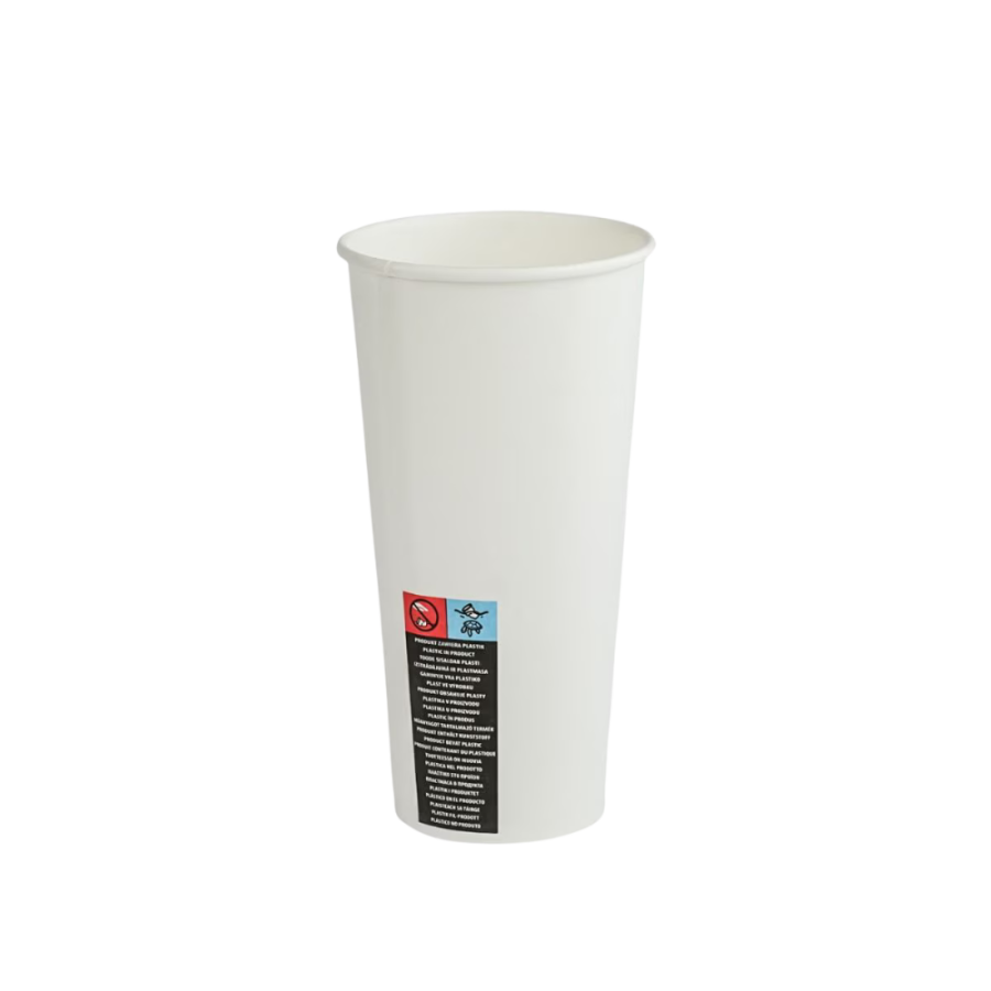 Kubek papierowy biały, fi 90 mm, 500 ml - 50 sztuk