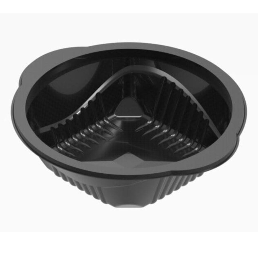 Czarny pojemnik na zupę do zgrzewu 350 ml PP fi 164 mm - 50 sztuk