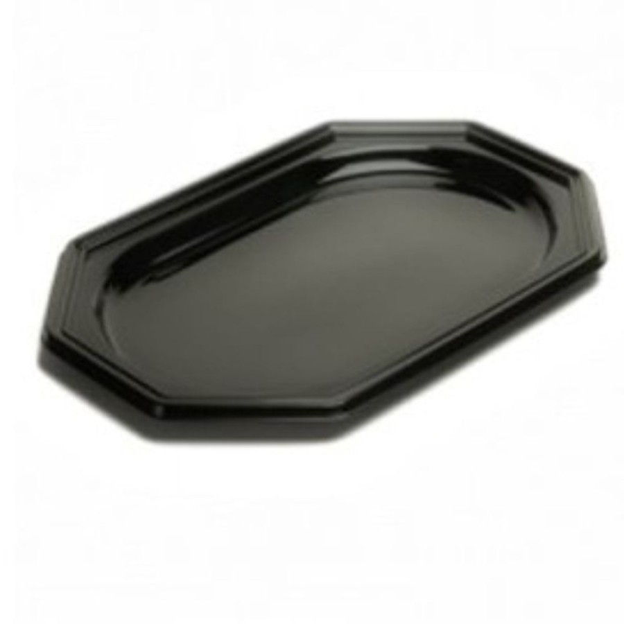Taca cateringowa czarna PET 35 x 25 cm x 2 cm - 10 sztuk