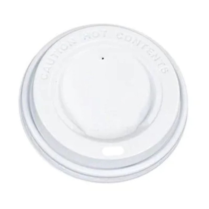 Pokrywka do kubka biała PS fi 80 mm z otworem - 100 sztuk