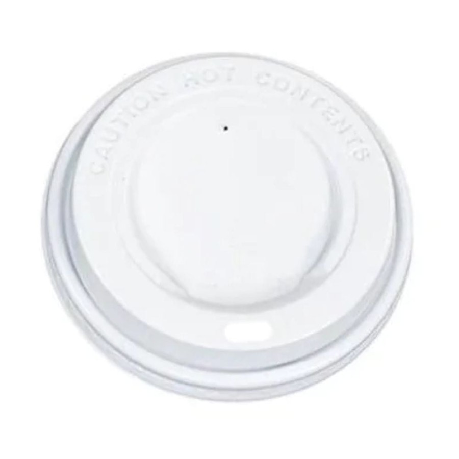 Pokrywka do kubka biała PS fi 80 mm z otworem - 100 sztuk