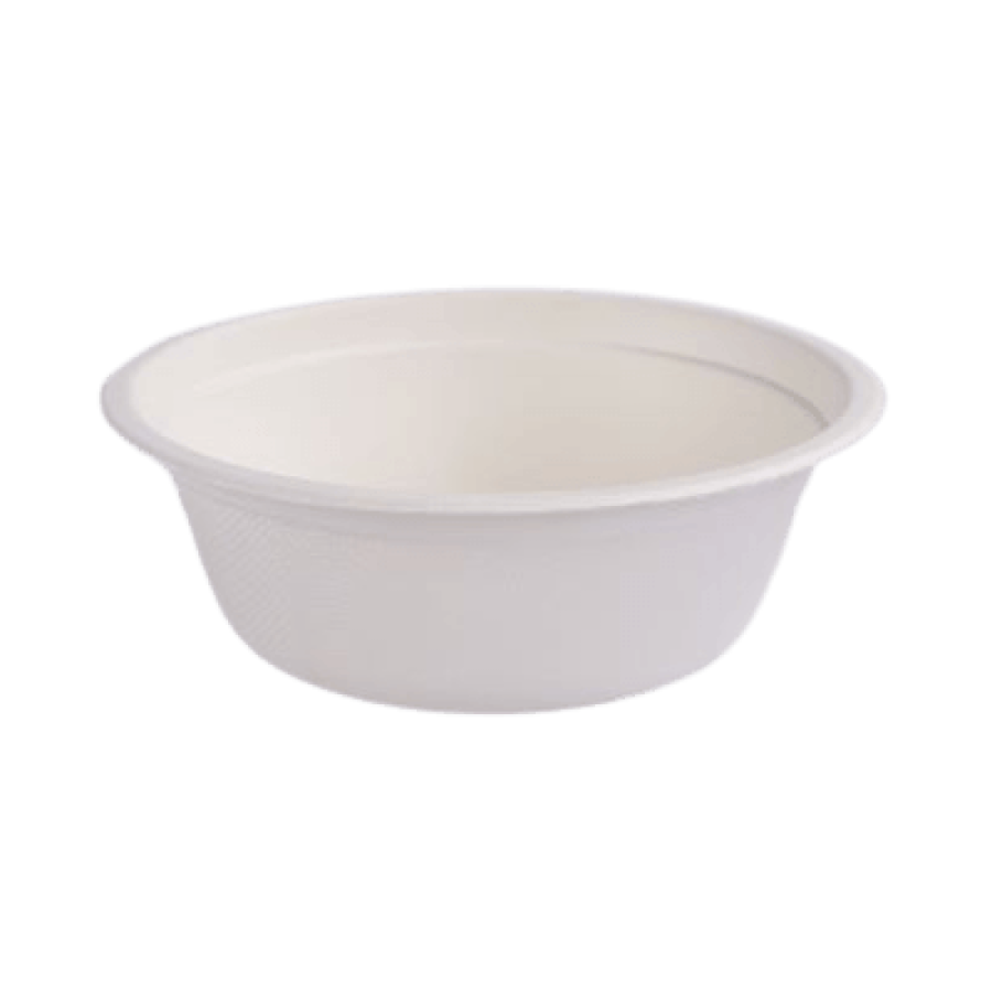 Miska z trzciny cukrowej biała 500 ml fi 155 mm - 50 sztuk