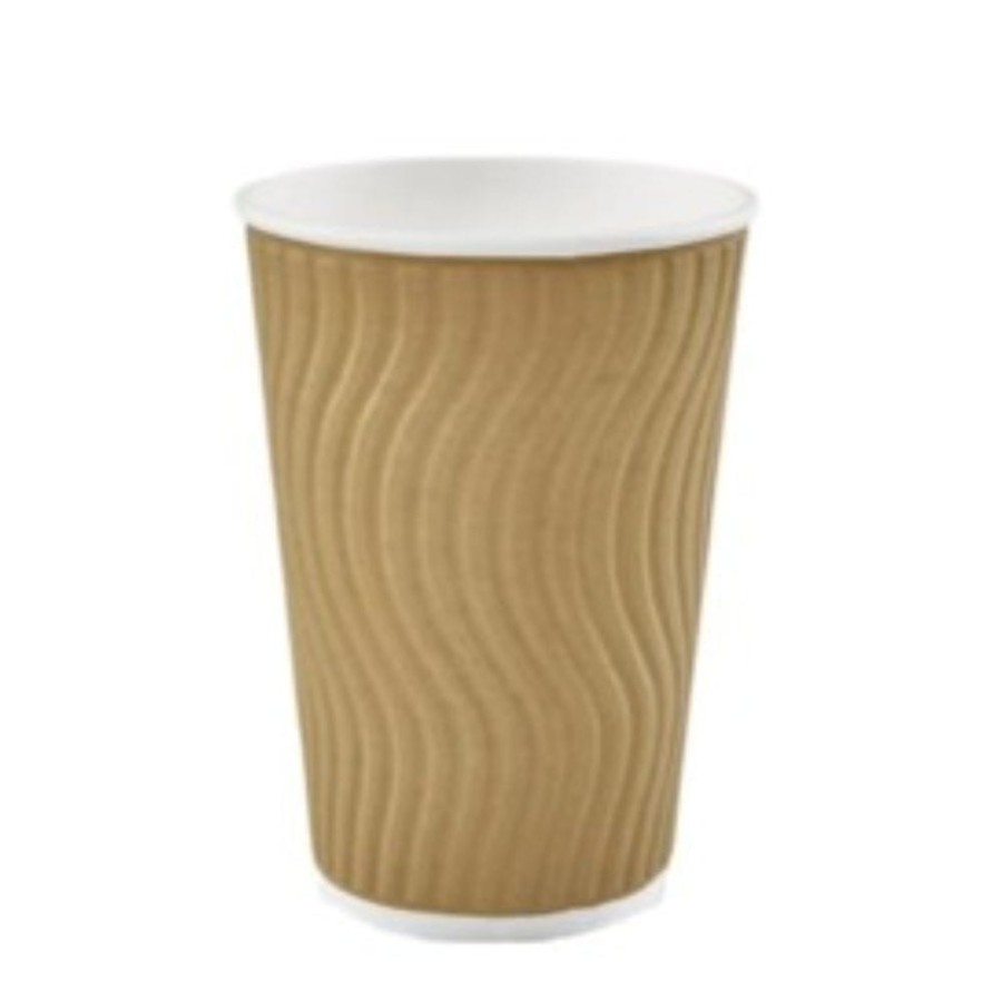 Kubek papierowy karbowany dwuwarstwowy kraft 250 ml fi 80 mm - 50 sztuk