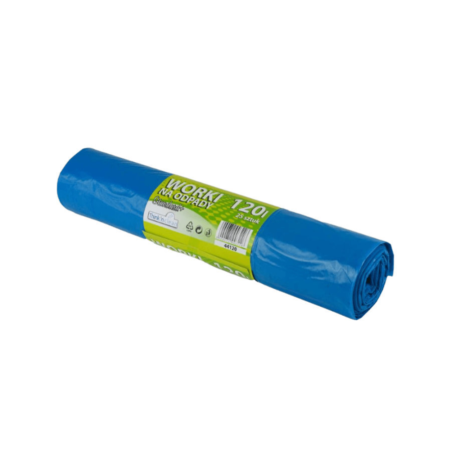 Worek na śmieci z folii LDPE 32 µm, 120 l - 50 sztuk