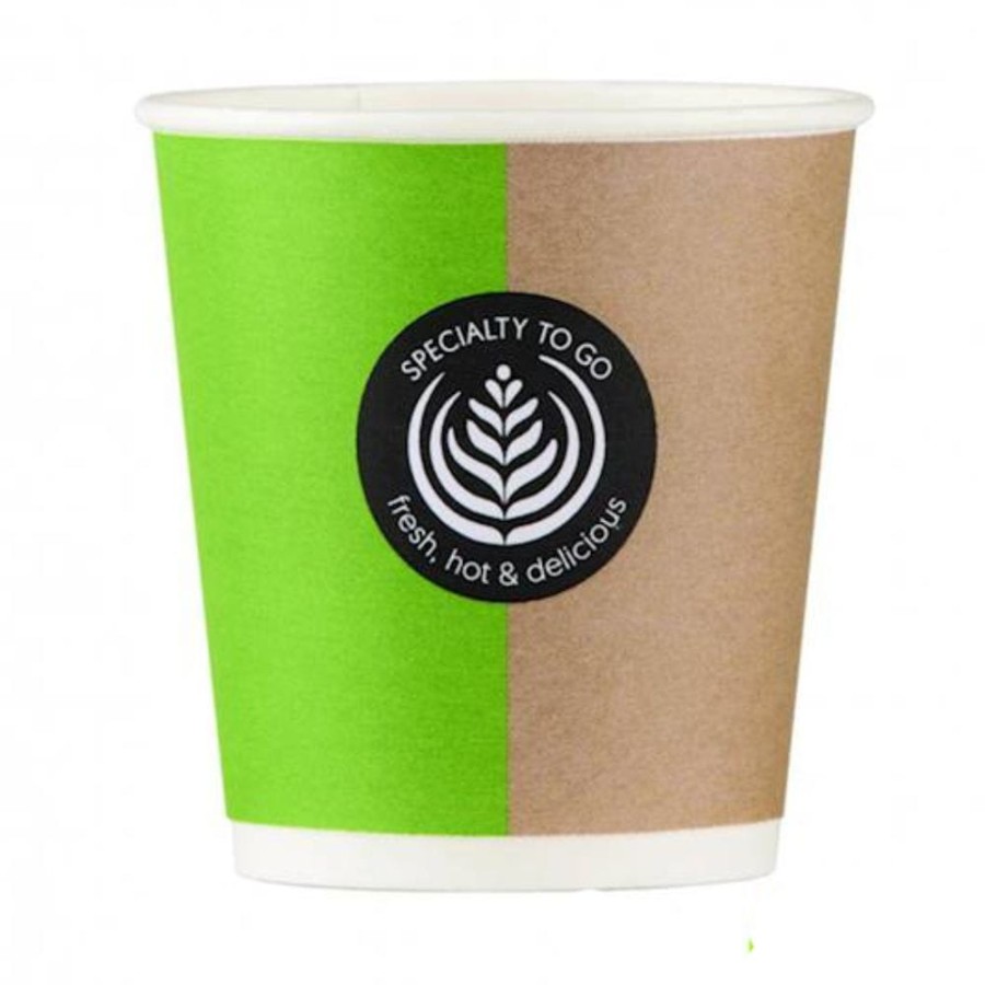 Kubek papierowy 110 ml fi 63 mm brązowo zielony jednowarstwowy - 80 sztuk