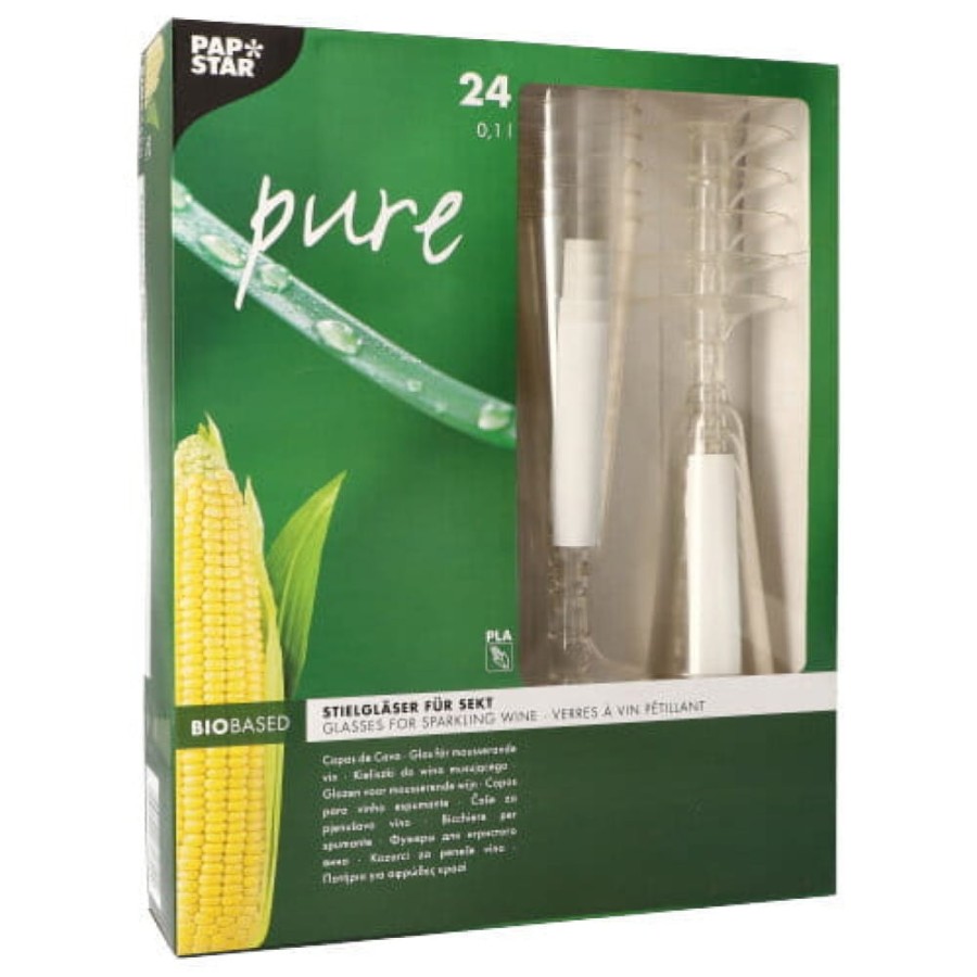 Kieliszek do wina musującego 100 ml PLA - 24 sztuki