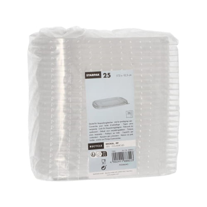Pokrywka prostokątna PP 17,1 cm x 12 cm x 1 cm transparentna – 25 sztuk