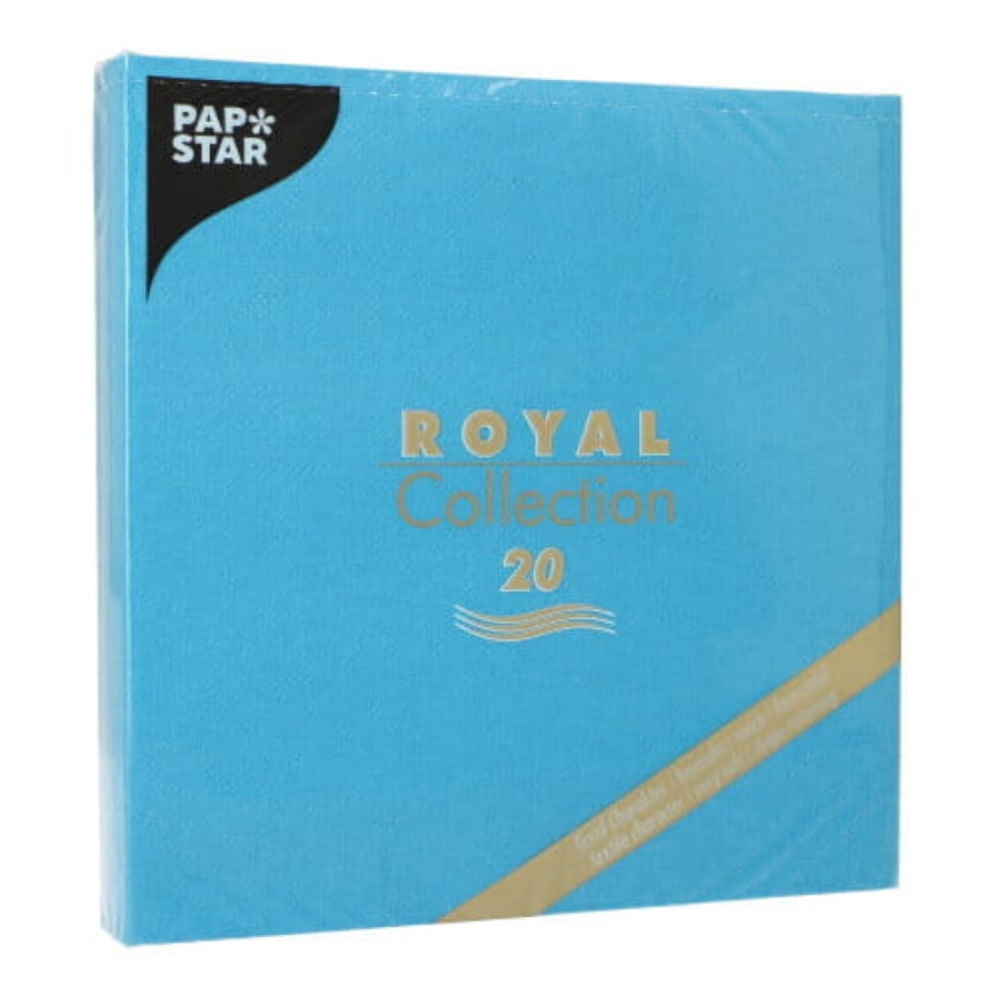 Serwetki Royal Collection turkusowe 40 cm x 40 cm - 20 sztuk