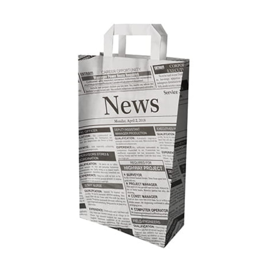 Torba papierowa Newsprint 36 cm x 22 cm x 10 cm - 50 sztuk